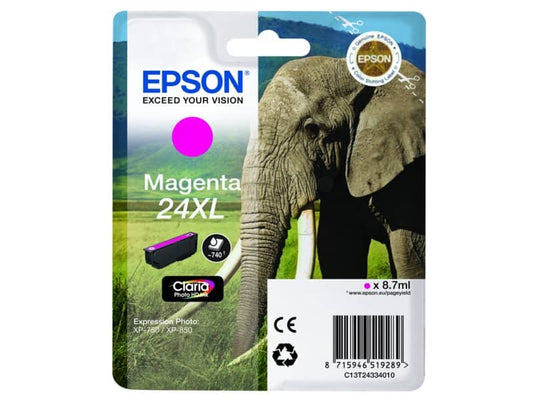 Cartuccia inkjet alta capacità Elefante 24XL Epson magenta C13T24334012