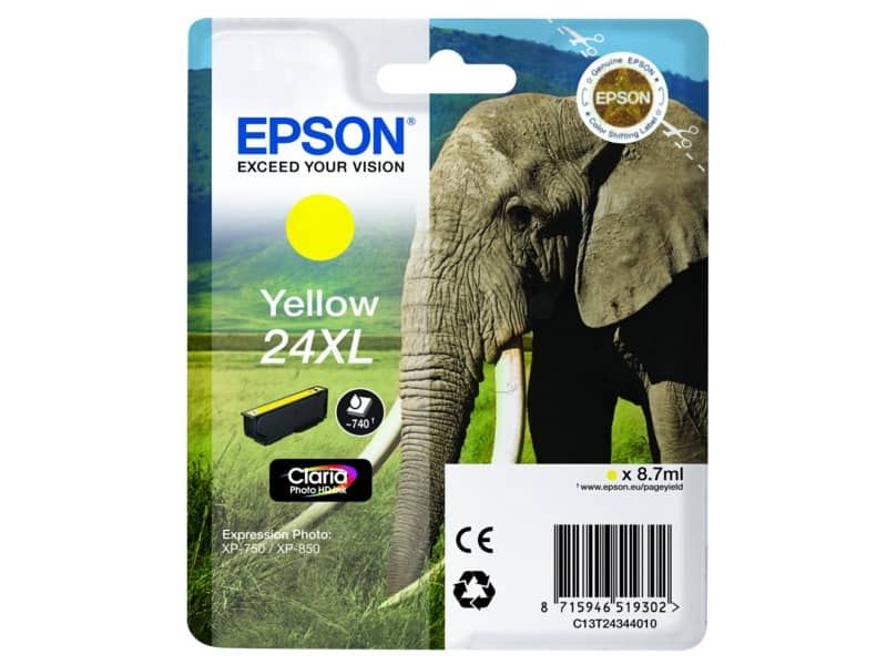 Cartuccia inkjet alta capacità Elefante 24XL Epson giallo C13T24344012