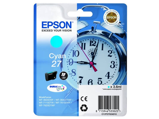 Cartuccia inkjet Sveglia 27 Epson ciano C13T27024012