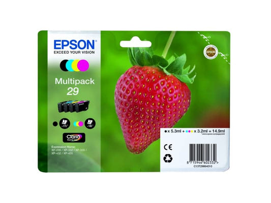 Cartucce inkjet Fragola T29 Epson nero+ciano+magenta+giallo Multipack - C13T29864012