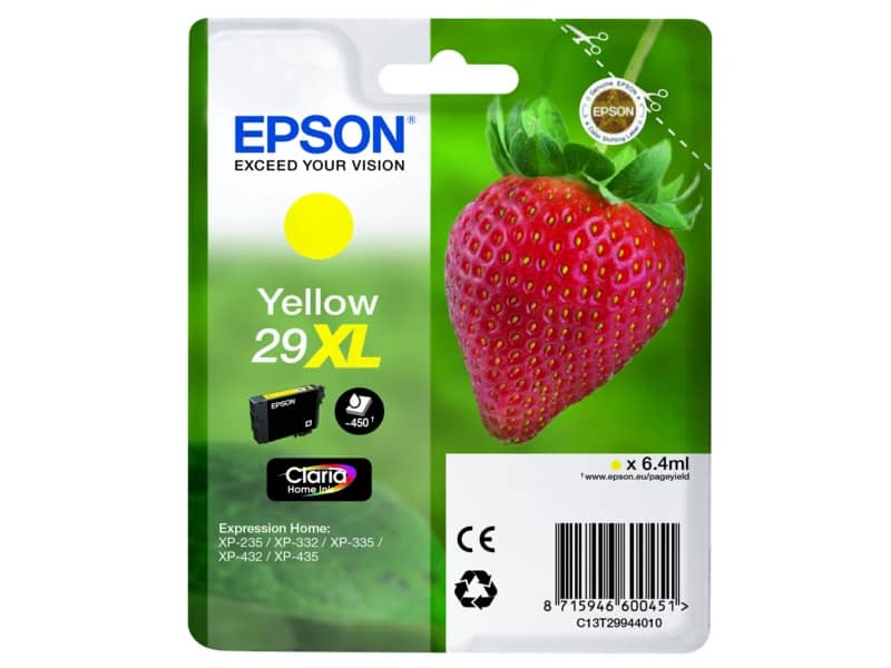 Cartuccia inkjet alta capacità Fragola T29XL Epson giallo C13T29944012