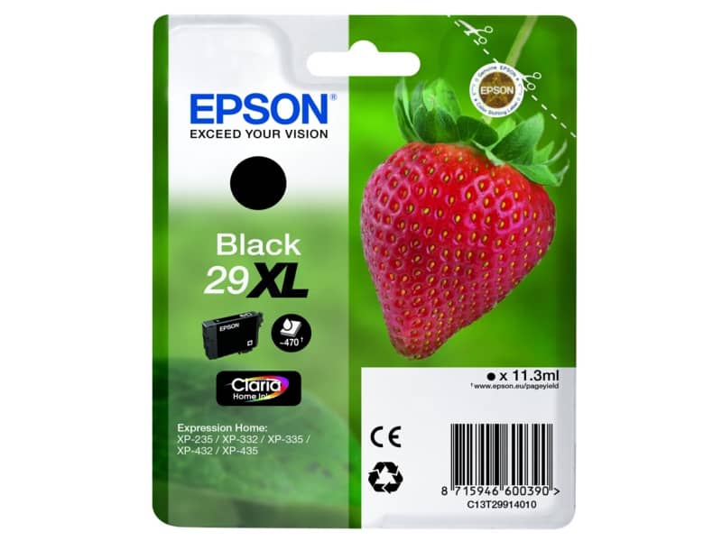 Cartuccia inkjet alta capacità ink pigmentato Fragola T29XL Epson nero C13T29914012