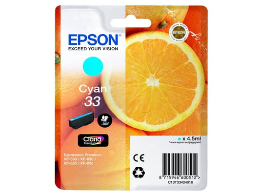 Cartuccia inkjet Arance T33 Epson ciano C13T33424012