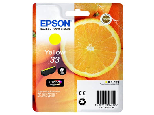 Cartuccia inkjet Arance T33 Epson giallo C13T33444012