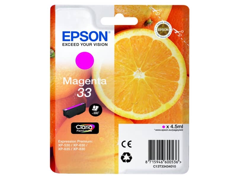 Cartuccia inkjet Arance T33 Epson magenta C13T33434012