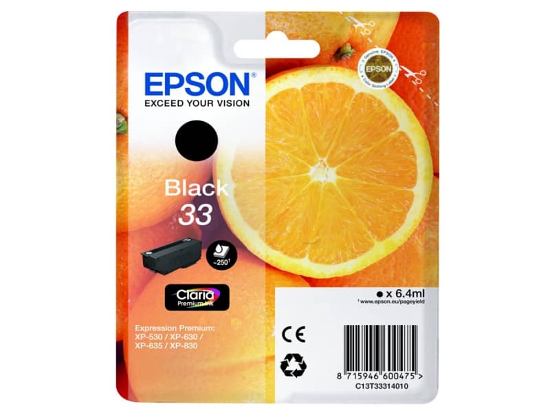 Cartuccia inkjet ink pigmentato Arance T33 Epson nero C13T33314012