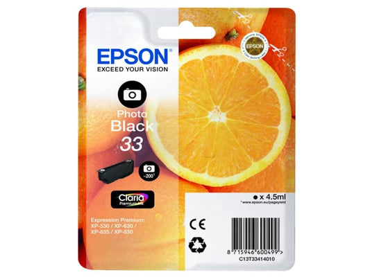 Cartuccia inkjet Arance T33 Epson nero fotografico C13T33414012