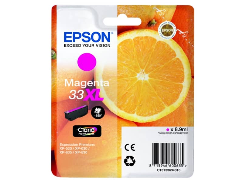 Cartuccia inkjet alta capacità Arance T33XL Epson magenta C13T33634012
