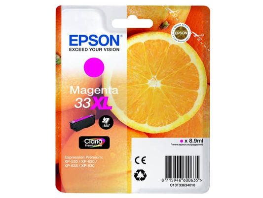 Cartuccia inkjet alta capacità Arance T33XL Epson magenta C13T33634012