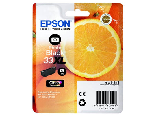 Cartuccia inkjet alta capacità Arance T33XL Epson nero fotografico C13T33614012
