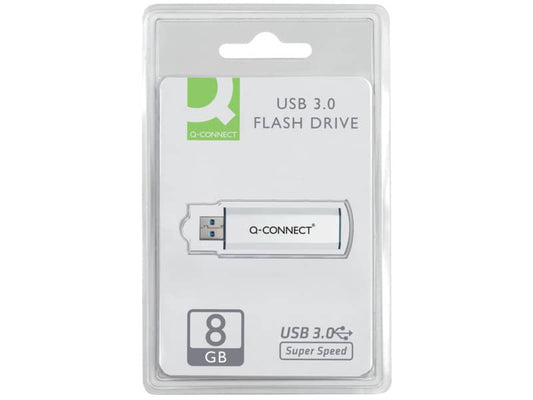 Chiavetta USB Q-Connect Super Speed 3.0 argento/nero 8 GB KF16368