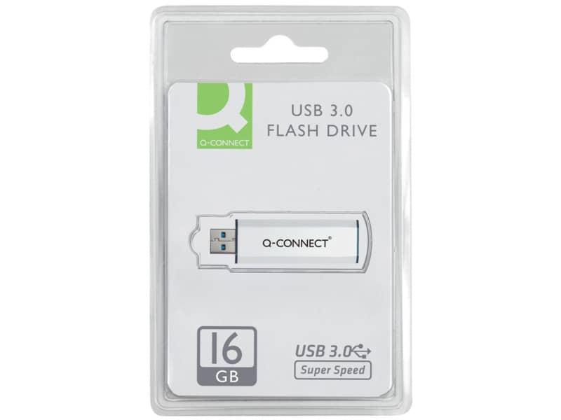 Chiavetta USB Q-Connect Super Speed 3.0 argento/nero 16 GB KF16369