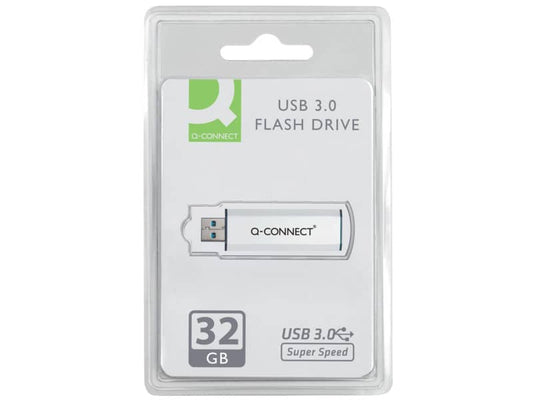 Chiavetta USB Q-Connect Super Speed 3.0 argento/nero 32 GB KF16370