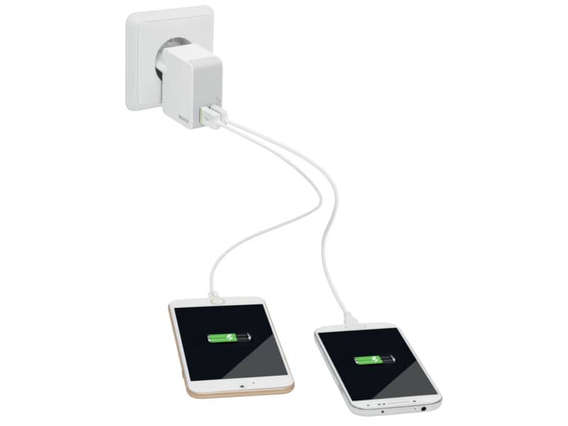 Caricatore da muro Universale con 2 porte USB - 12W Leitz bianco 65200001