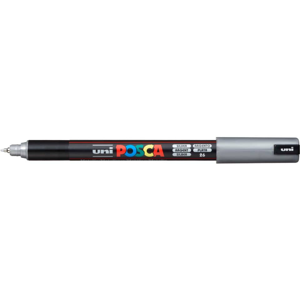 Marcatore a tempera POSCA Uni-Ball punta tonda 0,7 mm argento M PC1MR ARG