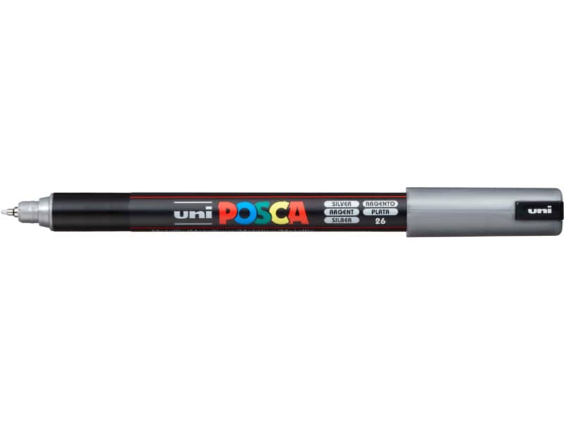 Marcatore a tempera POSCA Uni-Ball punta tonda 0,7 mm argento M PC1MR ARG