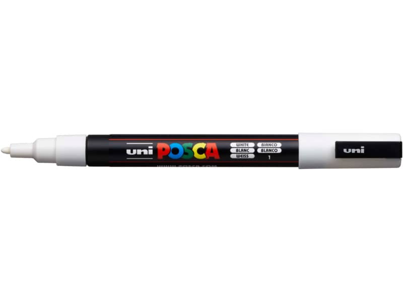 Marcatore a tempera POSCA Uni-Ball punta tonda 0,9-1,3 mm bianco M PC3M BI