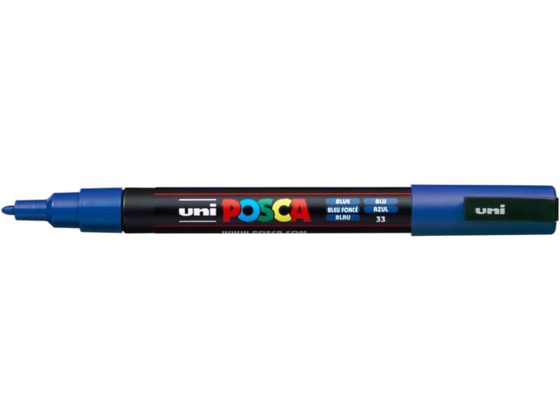 Marcatore a tempera POSCA Uni-Ball punta tonda 0,9-1,3 mm blu scuro M PC3M B