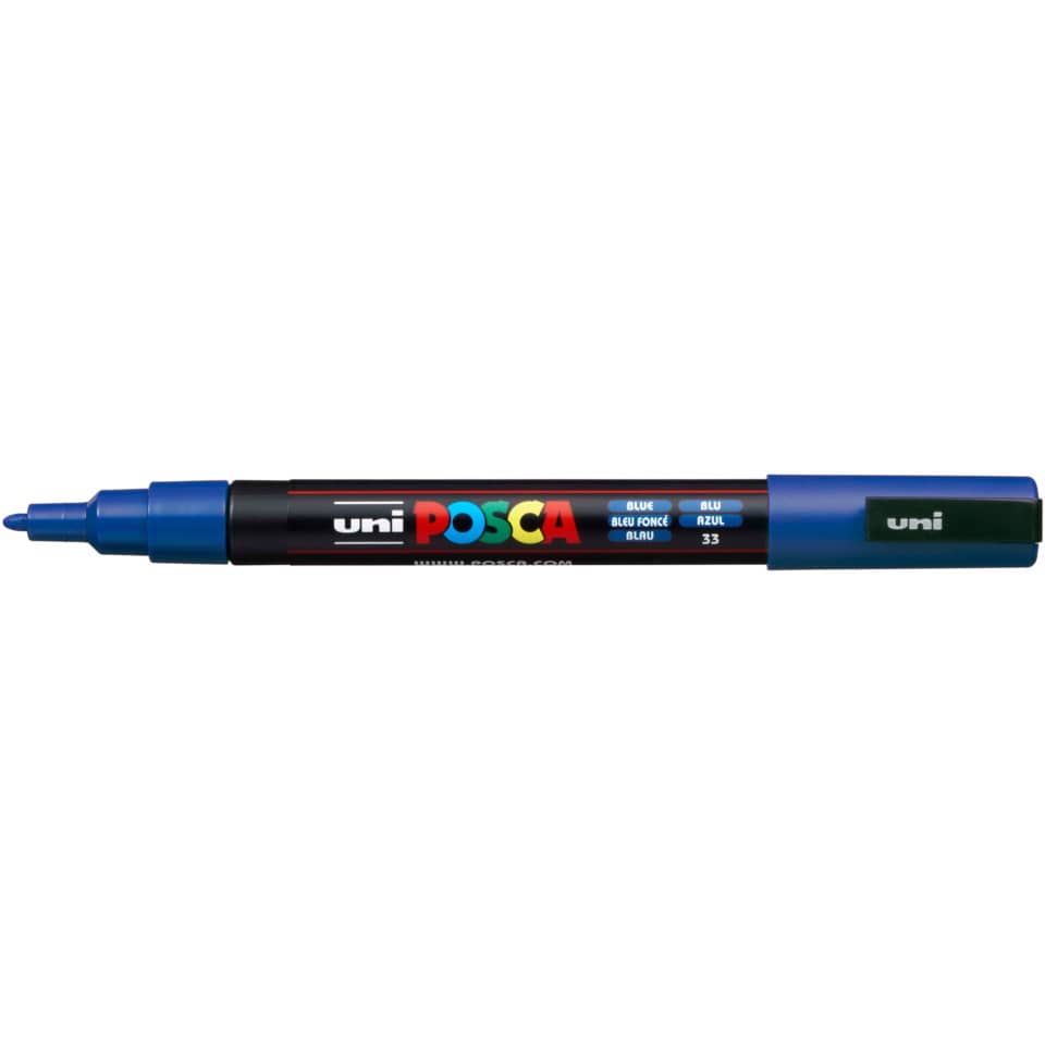 Marcatore a tempera POSCA Uni-Ball punta tonda 0,9-1,3 mm blu scuro M PC3M B