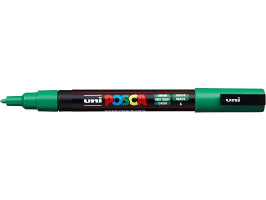 Marcatore a tempera POSCA Uni-Ball punta tonda 0,9-1,3 mm verde scuro M PC3M V