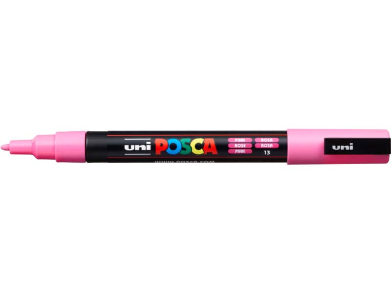 Marcatore a tempera POSCA Uni-Ball punta tonda 0,9-1,3 mm rosa M PC3M RA