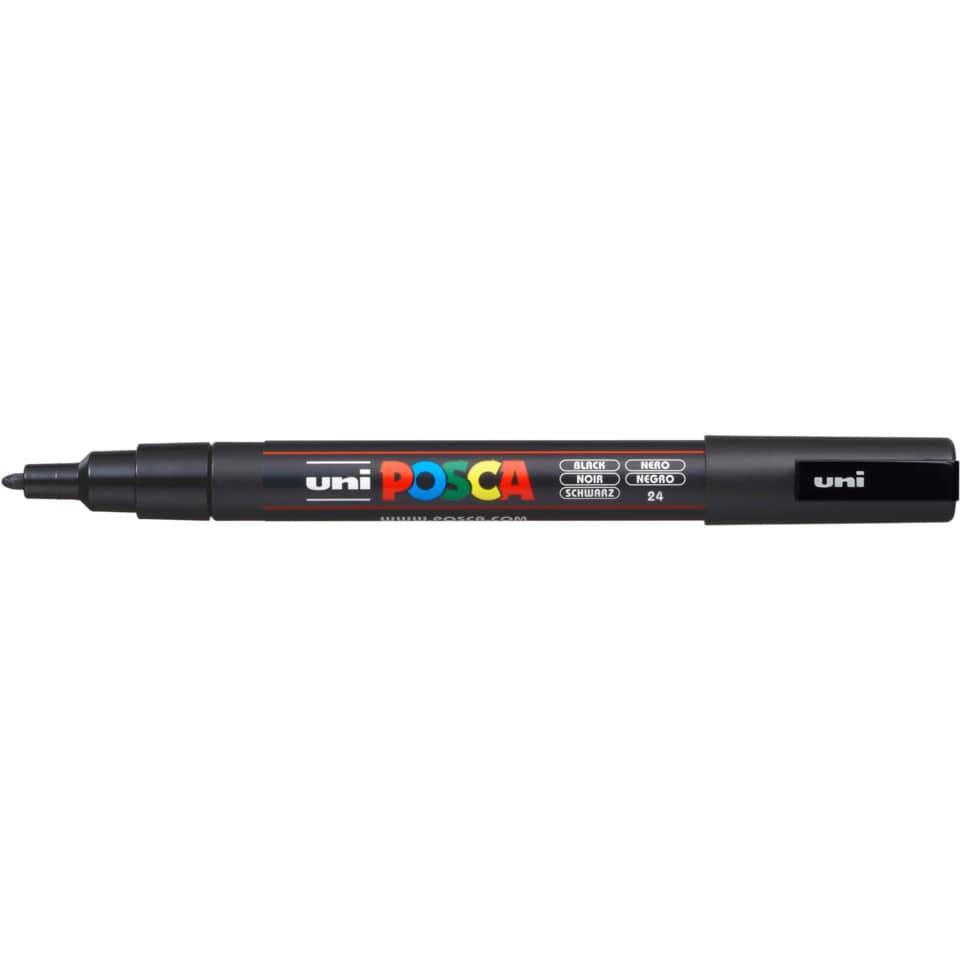 Marcatore a tempera POSCA Uni-Ball punta tonda 0,9-1,3 mm nero M PC3M N