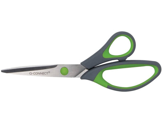 Forbici Q-Connect Softgrip lame asimmetriche grigio/verde 20 cm E-35281 IA