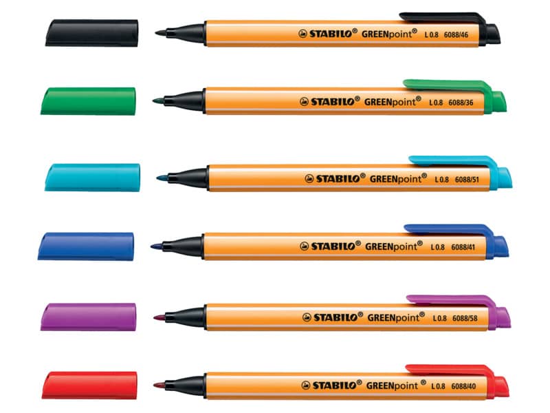 Penna con punta in fibra Stabilo GREENpoint 0,8 mm blu 6088/41