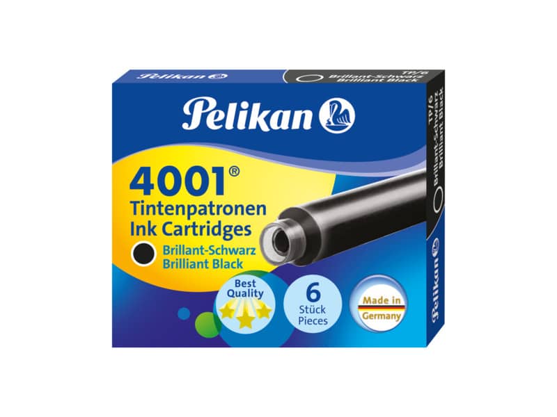 Cartuccia per stilografica Pelikan TP/6 nero brillante astuccio da 6 - 301218