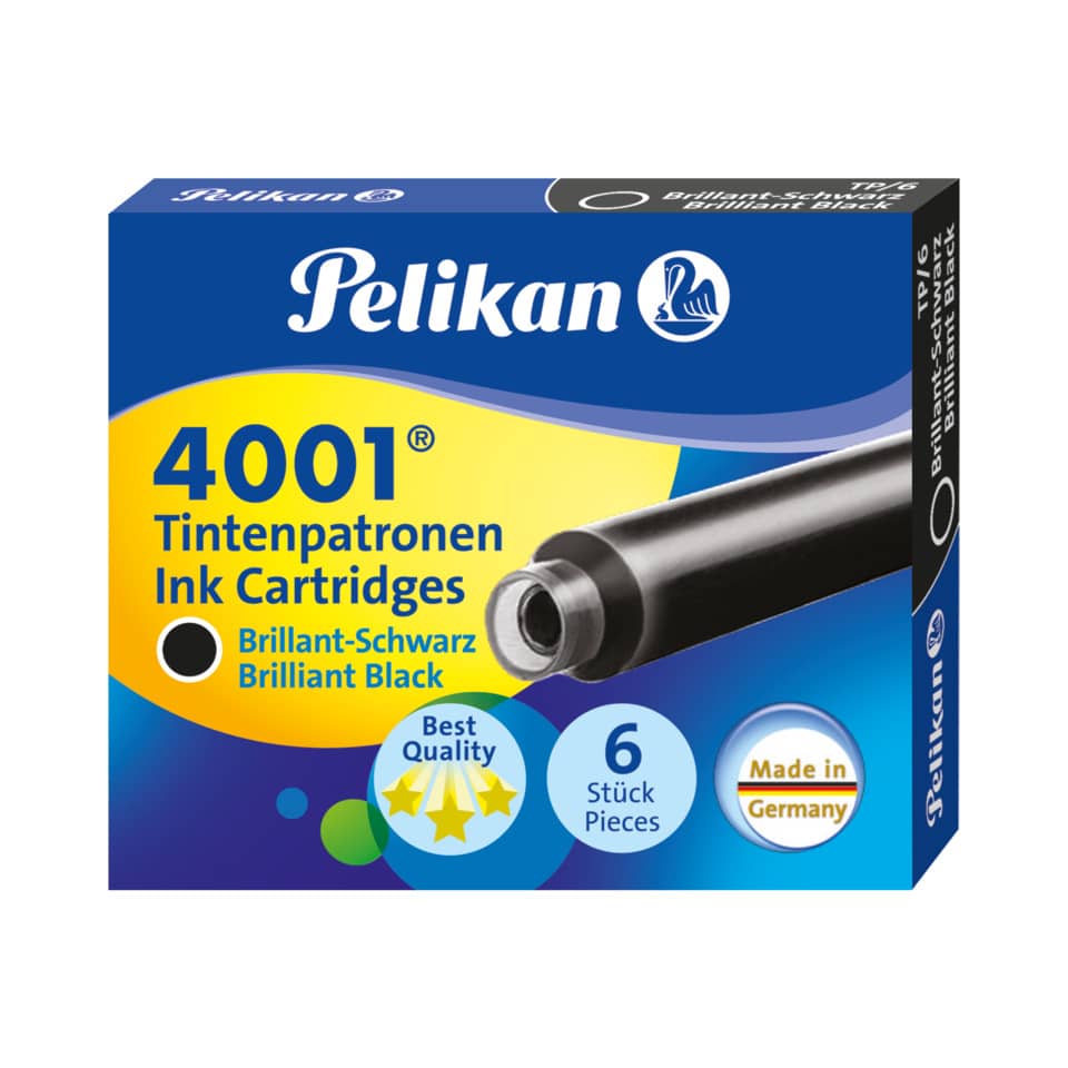 Cartuccia per stilografica Pelikan TP/6 nero brillante astuccio da 6 - 301218