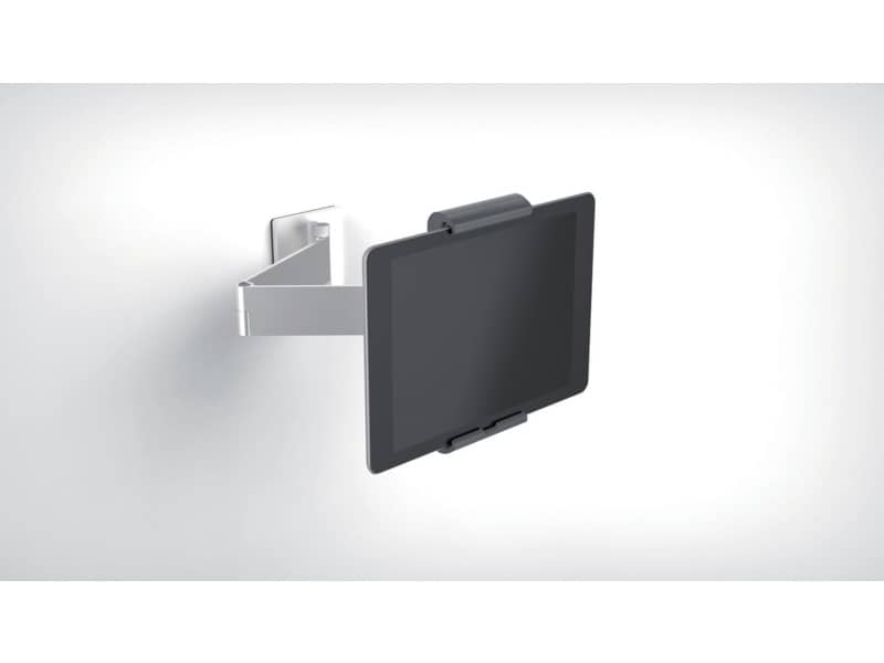 Porta tablet da muro DURABLE con braccio estensibile argento metallizzato 9,5x22,5x17cm - 893423