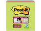 Foglietti Post-it® Super Sticky Notes 76x76 mm assortiti arcobaleno - conf. 8 blocchetti da 45 ff - 654-8SS-RBW-EU