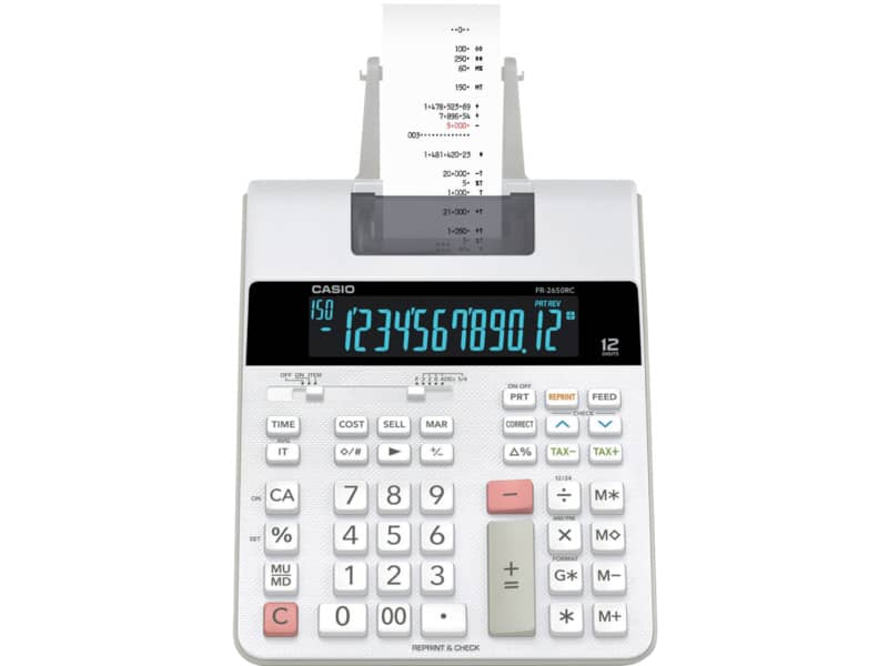 Calcolatrice scrivente Casio FR-2650RC semi-professionale con alimentazione AC bianco - FR-2650RC