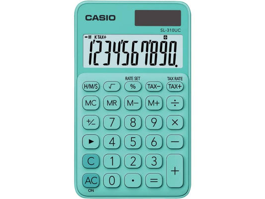 Calcolatrice scientifica CASIO tascabile 10 cifre - solare e batteria Verde - SL-310UC-GN-W-EC