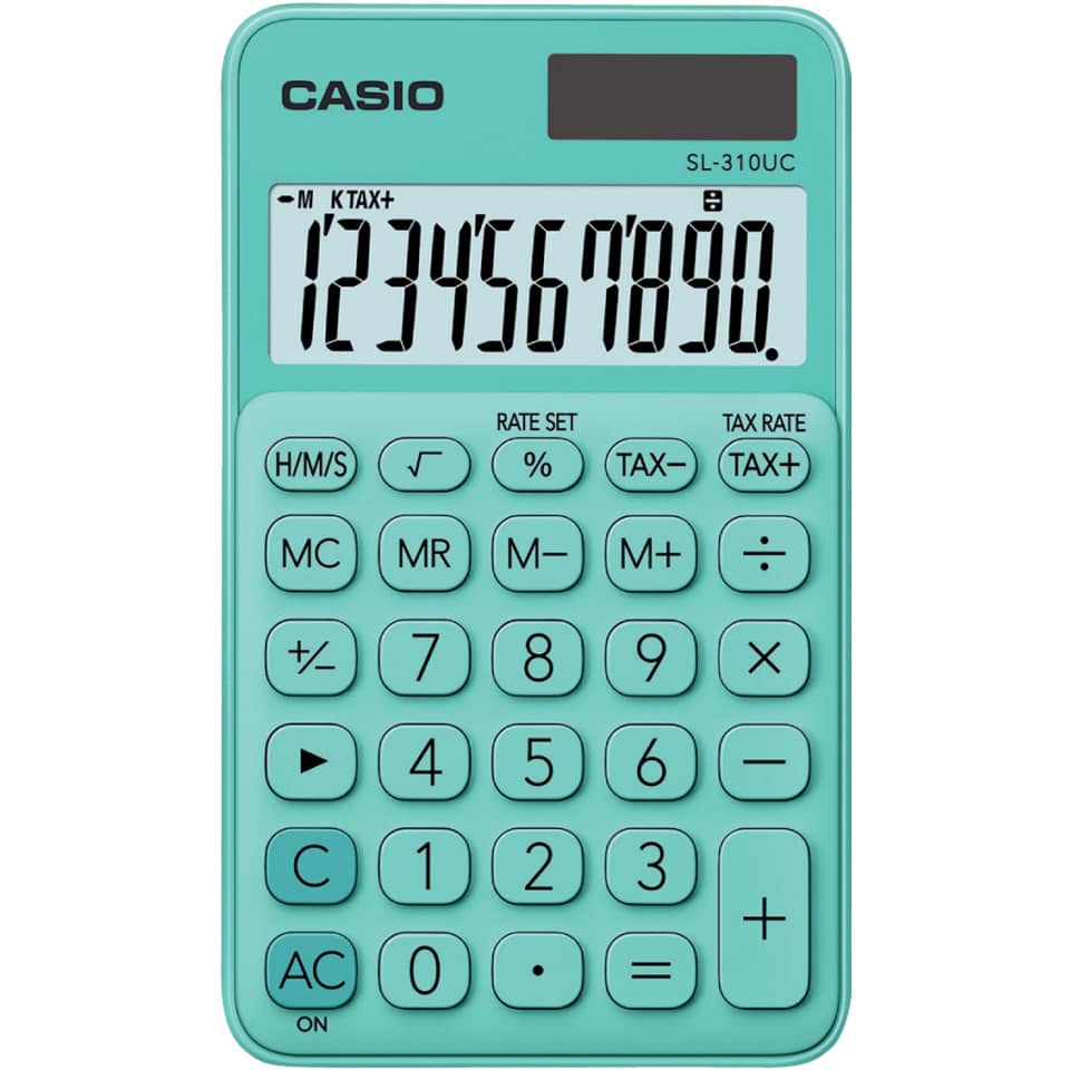 Calcolatrice scientifica CASIO tascabile 10 cifre - solare e batteria Verde - SL-310UC-GN-W-EC