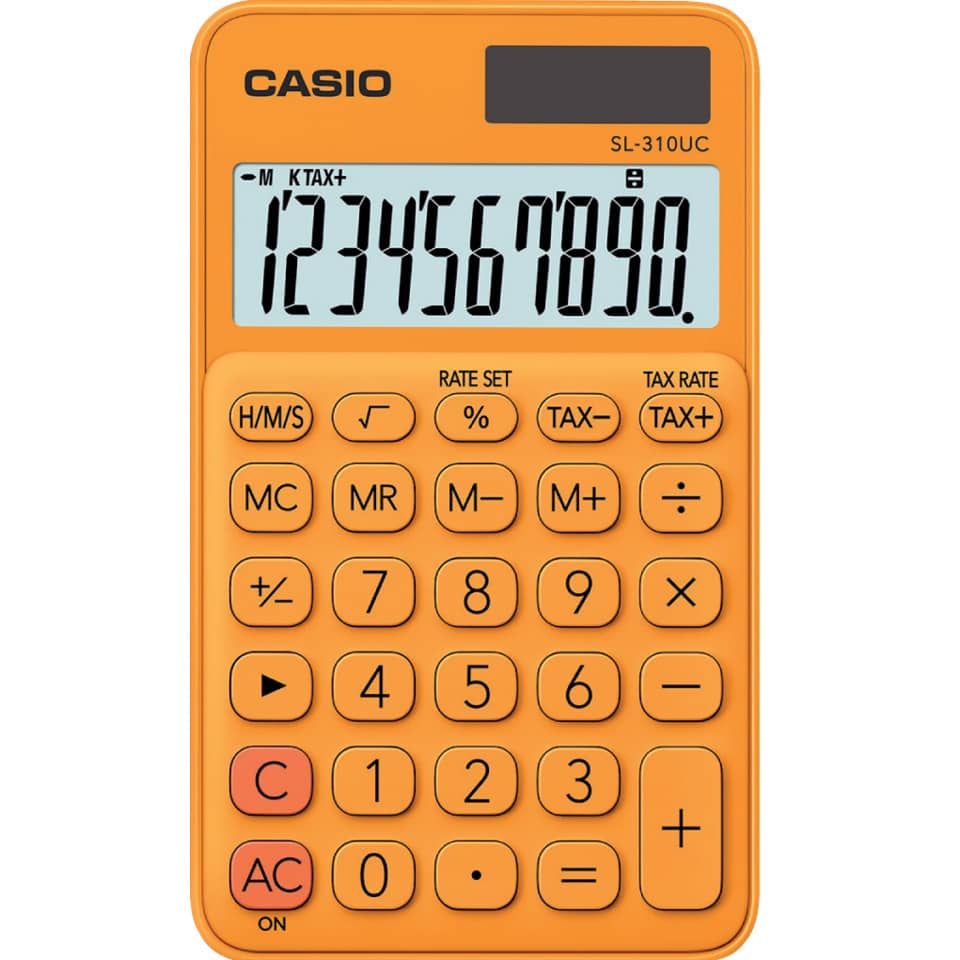 Calcolatrice scientifica CASIO tascabile 10 cifre - solare e batteria Arancio - SL-310UC-RG-W-EC