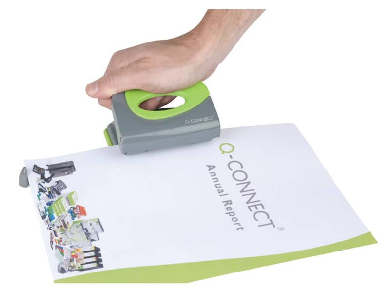 Perforatore a due fori Q-Connect fino a 20 ff grigio/verde KF00995