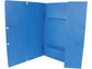 Cartellina a 3 lembi con elastico Q-Connect 24,3x32 cm cartoncino manilla 375 g/m² blu - KF02167