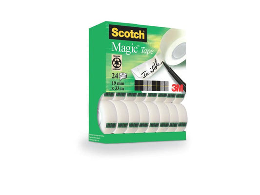 Nastro adesivo Scotch® Magic™ 810 19 mm x 33 m trasparente opaco Value Pack 20 rotoli + 4 GRATIS - 8-1933R24TPR