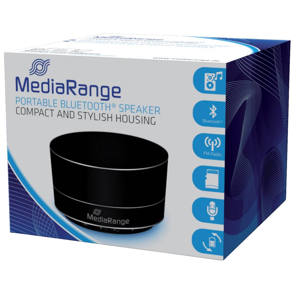 Altoparlante stereo Bluetooth Media Range nero mini 3W MR733