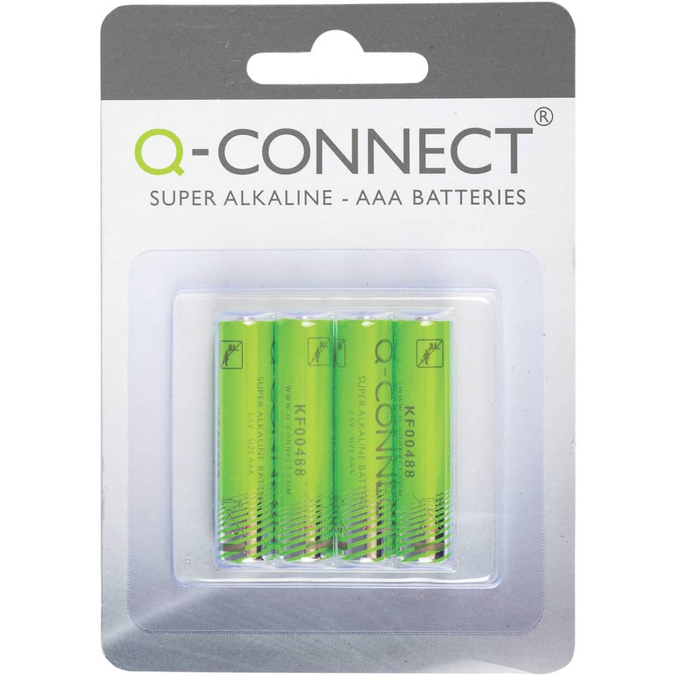 Batteria alcalina Q-Connect Micro 1.5 V AAA LR03 conf. da 4 - KF00488