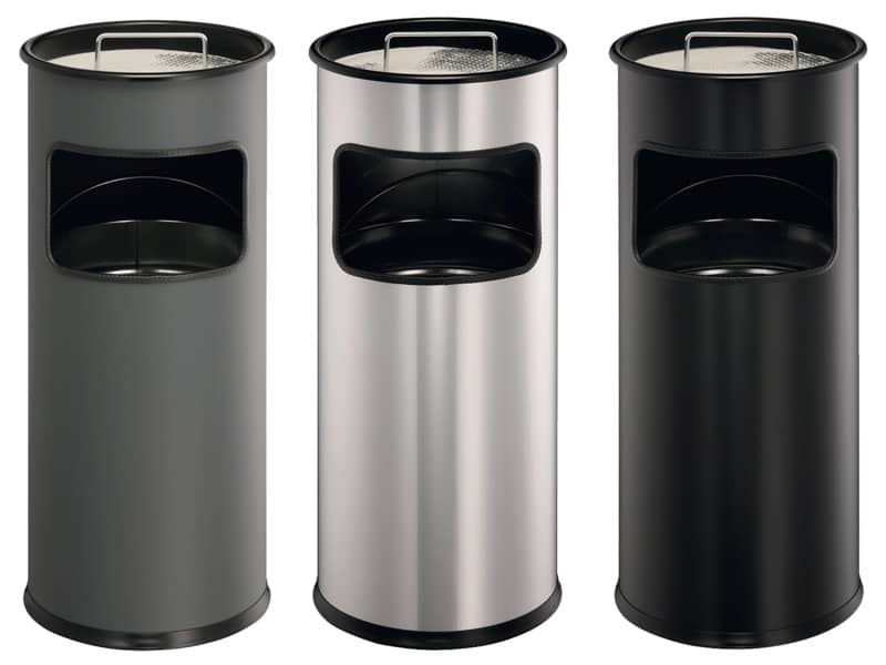 Posacenere Durable a colonna acciaio con sabbia e cestino base tonda H 62 x Ø 26 cm nero - 333001