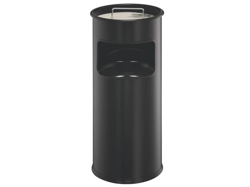 Posacenere Durable a colonna acciaio con sabbia e cestino base tonda H 62 x Ø 26 cm nero - 333001