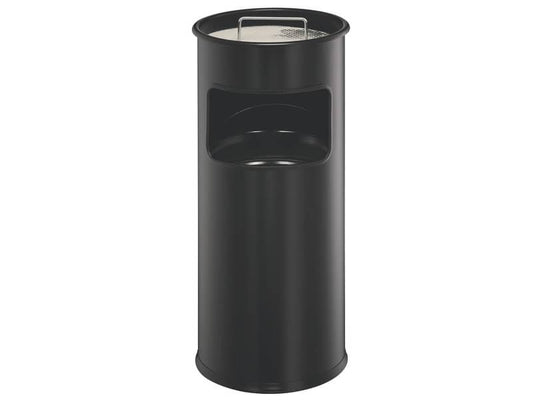 Posacenere Durable a colonna acciaio con sabbia e cestino base tonda H 62 x Ø 26 cm nero - 333001