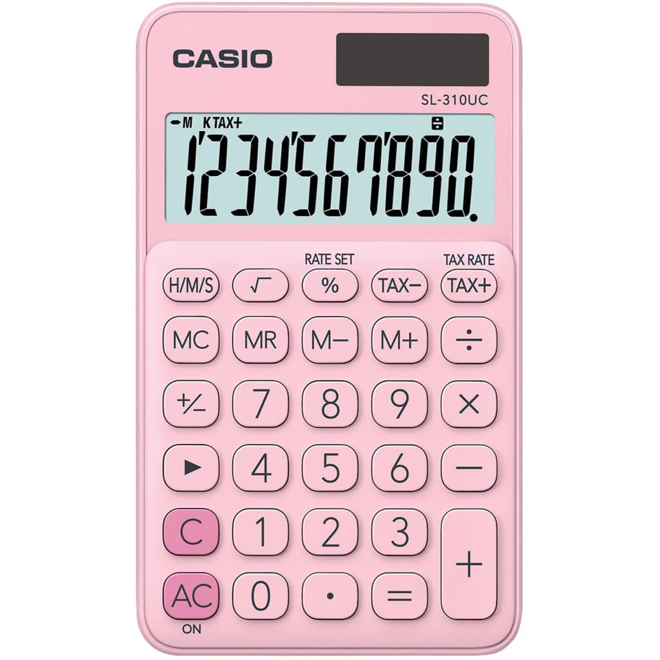 Calcolatrice scientifica CASIO tascabile 10 cifre - solare e batteria Rosa - SL-310UC-PK