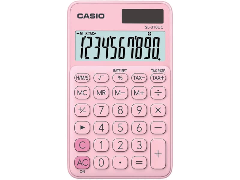 Calcolatrice scientifica CASIO tascabile 10 cifre - solare e batteria Rosa - SL-310UC-PK