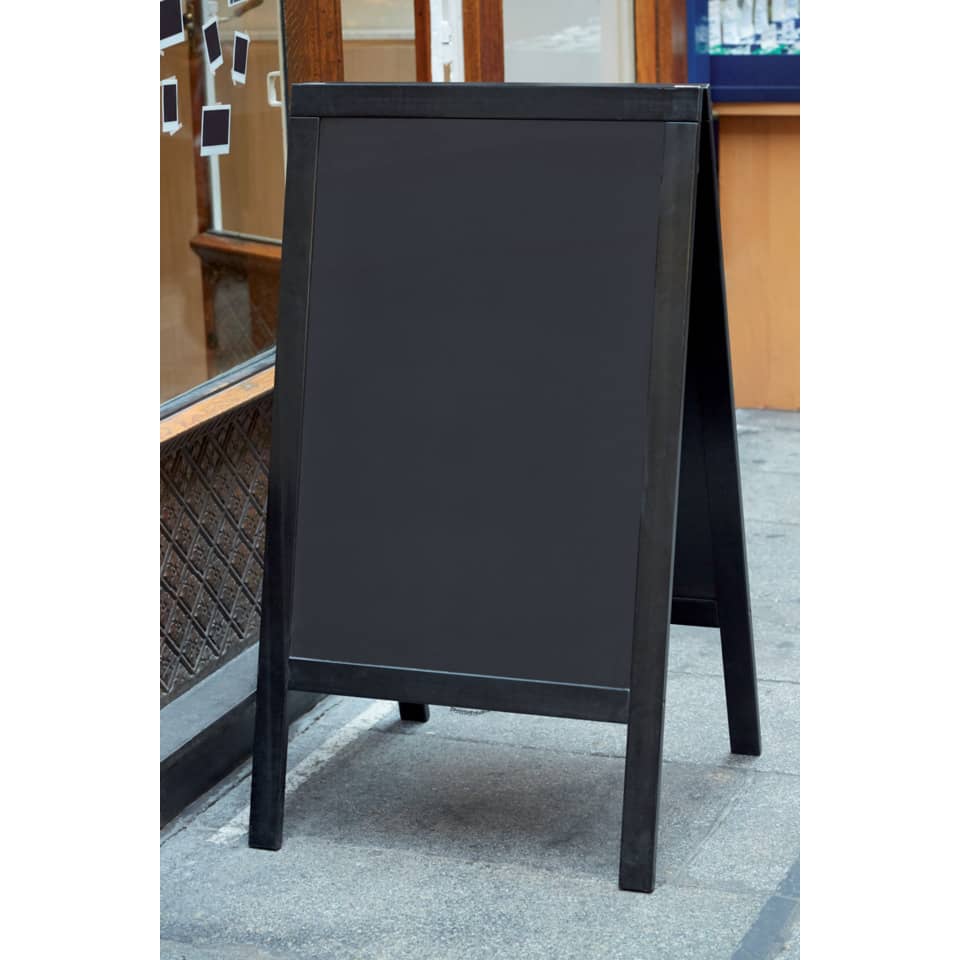 Lavagna da terra a gesso liquido Securit® Sandwich in legno 70x120 cm nero - SBS-BL-120