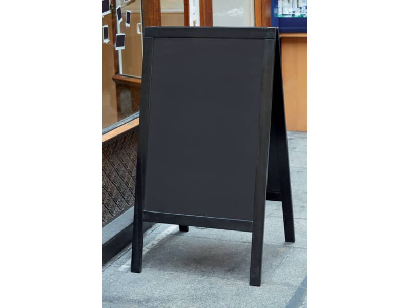 Lavagna da terra a gesso liquido Securit® Sandwich in legno 70x120 cm nero - SBS-BL-120