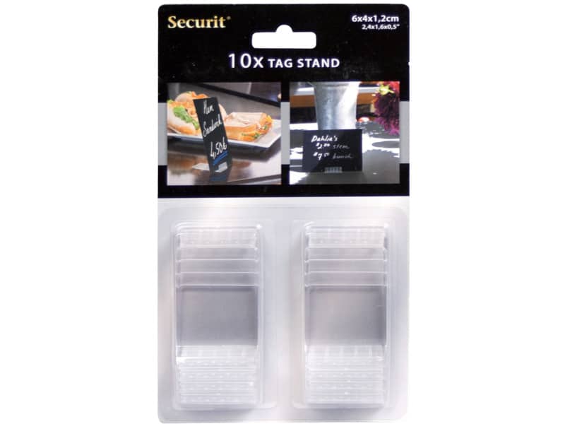 Supporti per targhe scrivibili Tag Securit® 4x6 cm nero confezione da 10 pezzi - TAG-HLD-TR