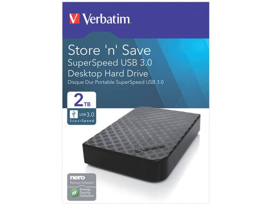 Hard Disk Esterno Verbatim Store'n ' Save 3.0 2 TB nero - 47683